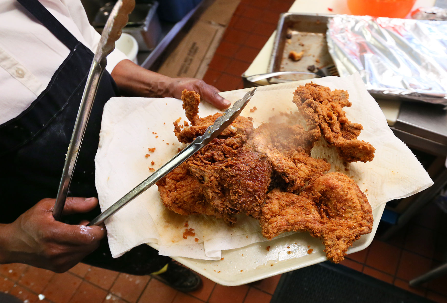 Fried chicken at Bertha's Kitchen